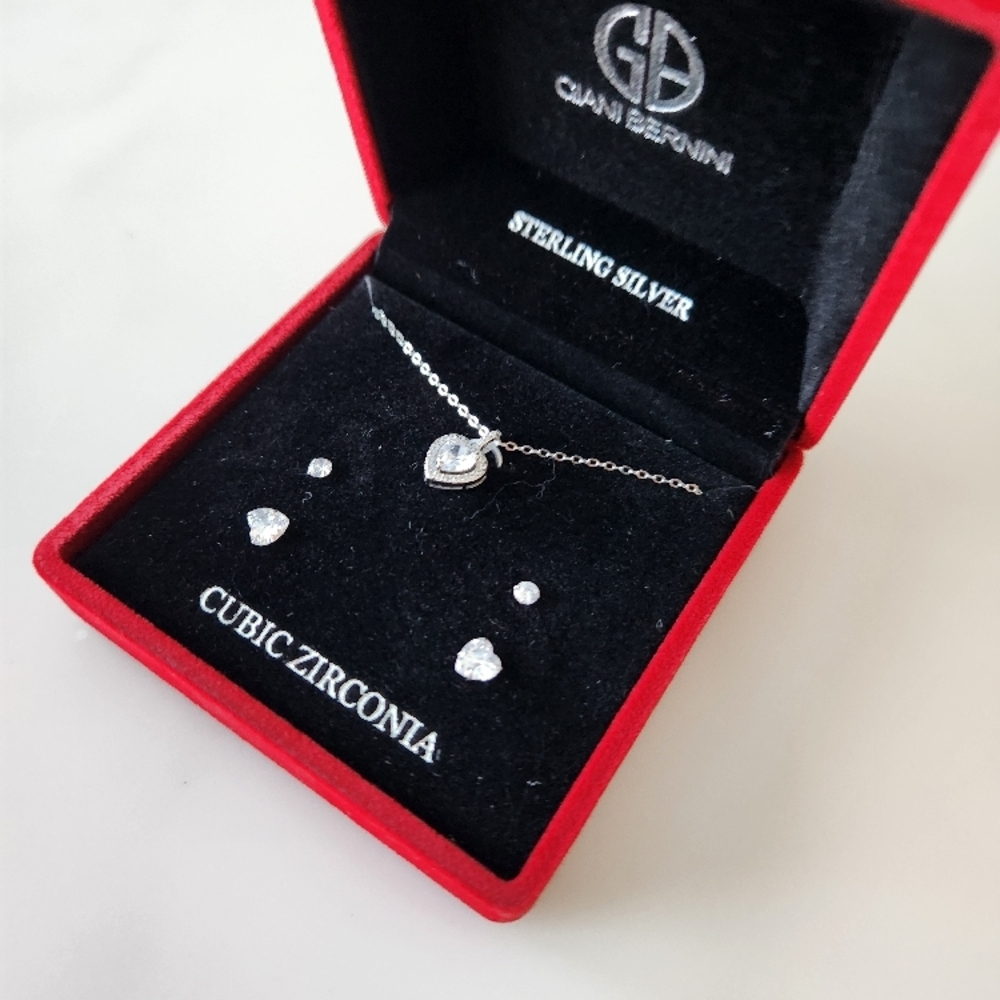 Giani Bernini Sterling Silver Cubic Zirconia Necklace Set